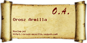 Orosz Armilla névjegykártya